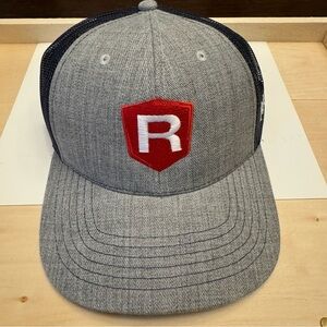 CAPAMERICA Rave Mens Gray Black Red R Logo Adjustable Trucker Hat Adult NWOT